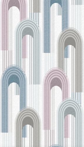 Photo wallpaper Art Deco Pattern grey Blue 33103
