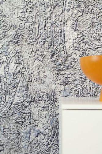 Photo wallpaper Ornaments Patina grey Blue 33138