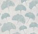 Non-woven wallpaper leaves ginkgo white green 38966-1 2