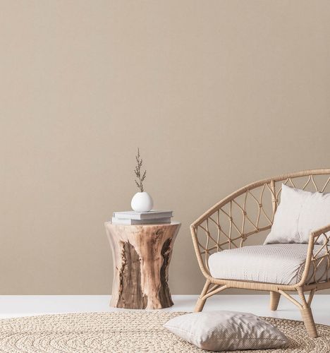 Non-Woven Wallpaper Linen Look Uni Beige Glitter 38662-1