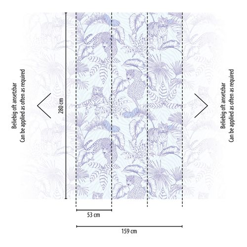 Digitaldruck-Tropisch-Tiger-Pflanzen-Lila-Weiss-39203-1-63217115