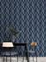 Non-Woven Wallpaper Graphic Blue Silver Metallic A55703 2