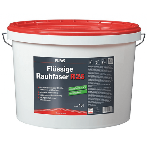 PUFAS Flüssige Rauhfaser R25 25 Kg weiß deckend Innen