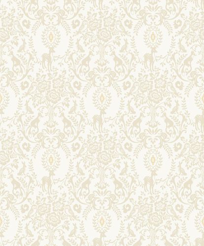Vliestapete-Tiere-Floral-Weiss-Beige-Gold-Metallic-JS3303-63217410