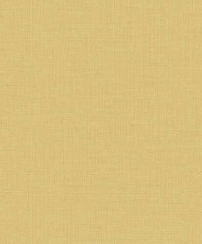 Non-woven wallpaper plain linen look yellow MN1010