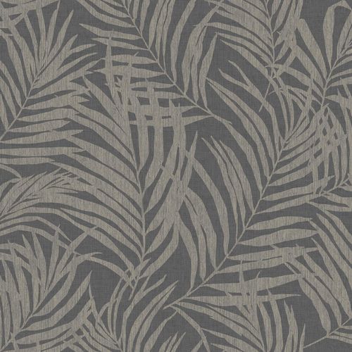 Non-Woven Wallpaper Leaves grey Silver Metallic MN2013