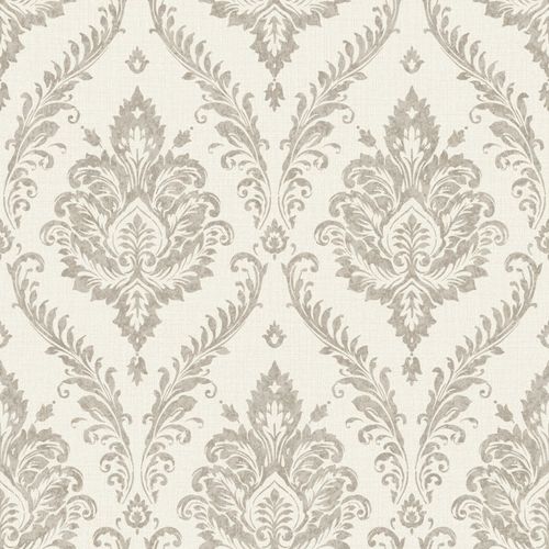 Non-woven wallpaper baroque cream grey glitter MN3204