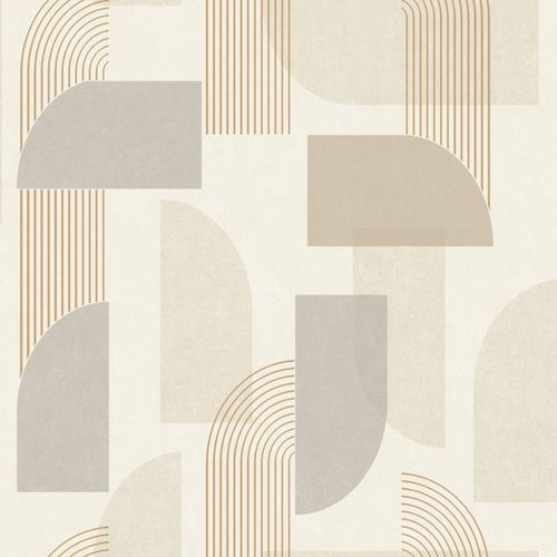 Non-Woven Wallpaper Graphic Beige grey Gold Metallic MN3304