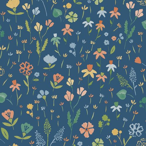 Vliestapete-Blumen-Blaetter-Blau-Gruen-Orange-MN3507-63217516