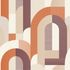 Non-Woven Wallpaper Retro White Beige Orange Red MN3608 1