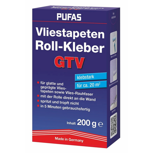 PUFAS non-woven wallpaper roll adhesive GTV Profi 200g