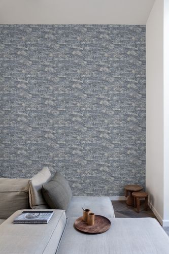 Non-Woven Wallpaper Concrete Look Blue grey Silver A62004