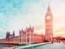 Digitaldruck-London-Westminster-Big-Ben-Blau-Orange-ML3501-63217725_1 2