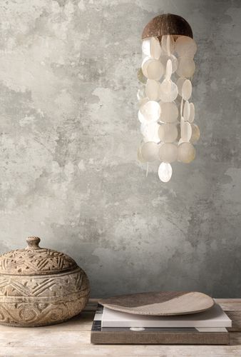 Non-Woven Wallpaper Plaster Used Look grey Beige A63101