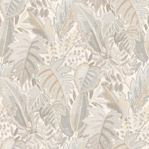Vliestapete-Blaetter-Dschungel-Creme-Grau-Beige-A58402-63217775