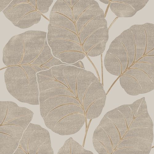 Vliestapete-Blattmuster-Grau-Beige-Gold-Metallic-A63501-63217795