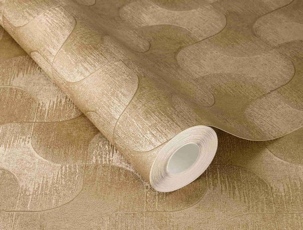 Rasch non-woven wallpaper lines gold metallic 608151
