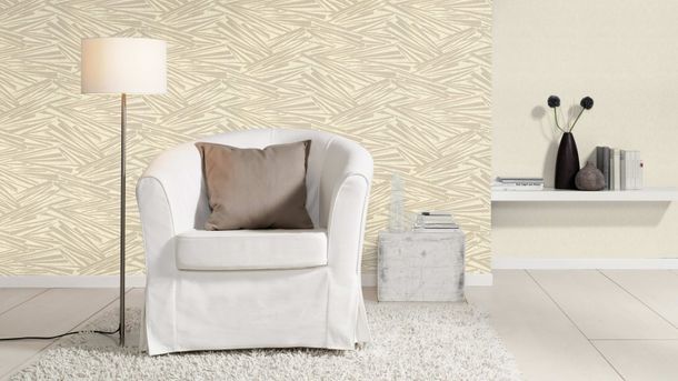 Rasch Vliestapete Striche Grafik Beige Metallic 608335 Raum
