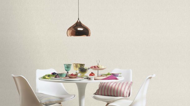 Rasch Vliestapete Uni Struktur Grau Creme Glanz 608649 Raum