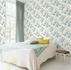 Rasch non-woven wallpaper leaves white green blue 300215 1