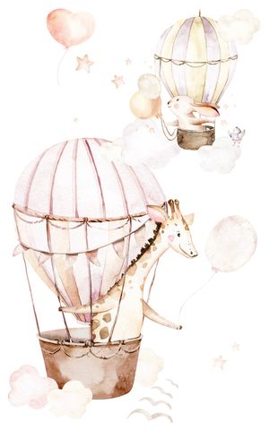 Rasch Wandbild Himmel Ballons Weiß Beige Rosa 364958 Scan
