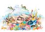 Rasch Wandbild Meer Korallen Fische Weiß Blau 365023 Scan 2