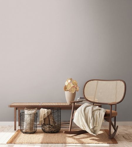 Vliestapete Textil Optik Uni Struktur Beige Grau 38903-1 Raum
