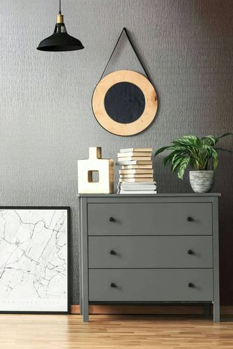 Non-Woven Wallpaper Abstract Lines grey Blue Metallic 34506