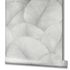 Non-woven wallpaper leaf pattern 3D look light grey 34509 3