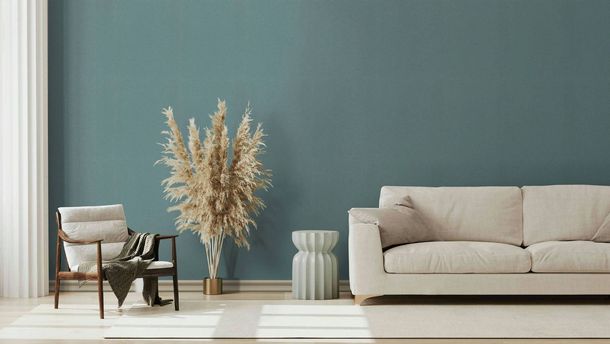 Non-woven wallpaper plain texture fabric look blue 34524