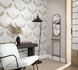 Vliestapete Stoff Optik Kranich Weiß Beige Metallic 34529 Büro 1