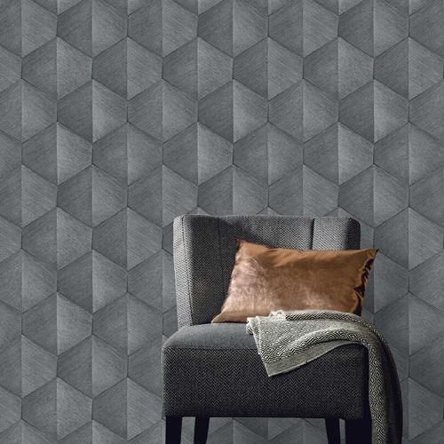 Tapete Guido Maria Kretschmer Geometrisch Grau Metallic zimmer