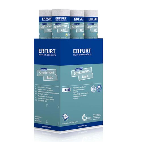6 x Erfurt Tapete Strukturvlies Basic 400 diffusionsoffen