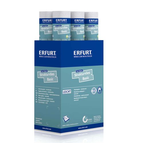6 x Erfurt wallpaper textured nonwoven Basic 406 breathable