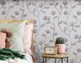 Vliestapete GZSZ Blätter Blumen Grau Bronze Metallic 34801 Zimmer 1