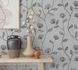 Vliestapete GZSZ Blätter Blumen Grau Silber Metallic 34802 Raum 4