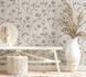 Non-woven wallpaper GZSZ flowers beige gold metallic 34804 1
