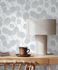 Non-woven wallpaper GZSZ leaf pattern white blue grey 34808 1