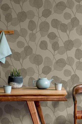Vliestapete GZSZ Blattmuster Beige Braun 34809 Rolle Raum