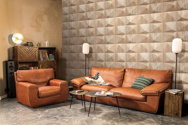 Non-woven wallpaper GZSZ wood blocks beige brown 34851