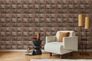 Non-woven wallpaper GZSZ wood blocks brown beige 34852 3