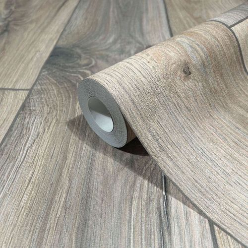 Non-woven wallpaper GZSZ wood 3D look brown grey 34863