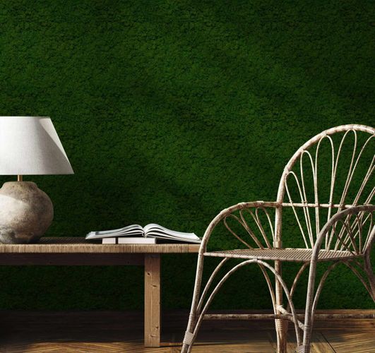 Non-woven wallpaper GZSZ 3D look moss dark green 34864