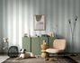 Non-woven wallpaper stripes plaster look white green 34411 1