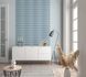 Non-woven wallpaper textile look plain light blue 34414 3