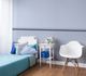 Non-woven wallpaper textile look plain blue 34416 2