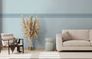 Non-woven wallpaper textile look plain blue 34416 3