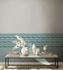 Non-woven wallpaper textile look plain turquoise 34417 3