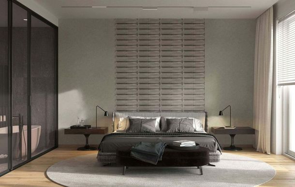 Non-woven wallpaper 3D effect grey brown 34475