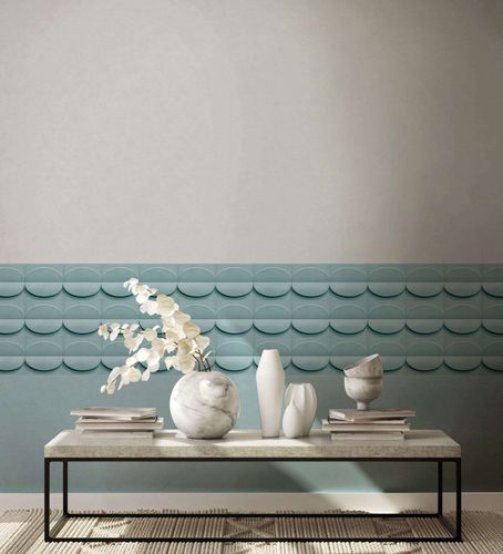 Border Graphic 3D effect Oval light blue 34492